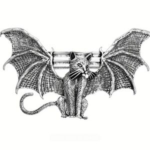 NEW Silver Bat-Wing Cat Hair Brooch